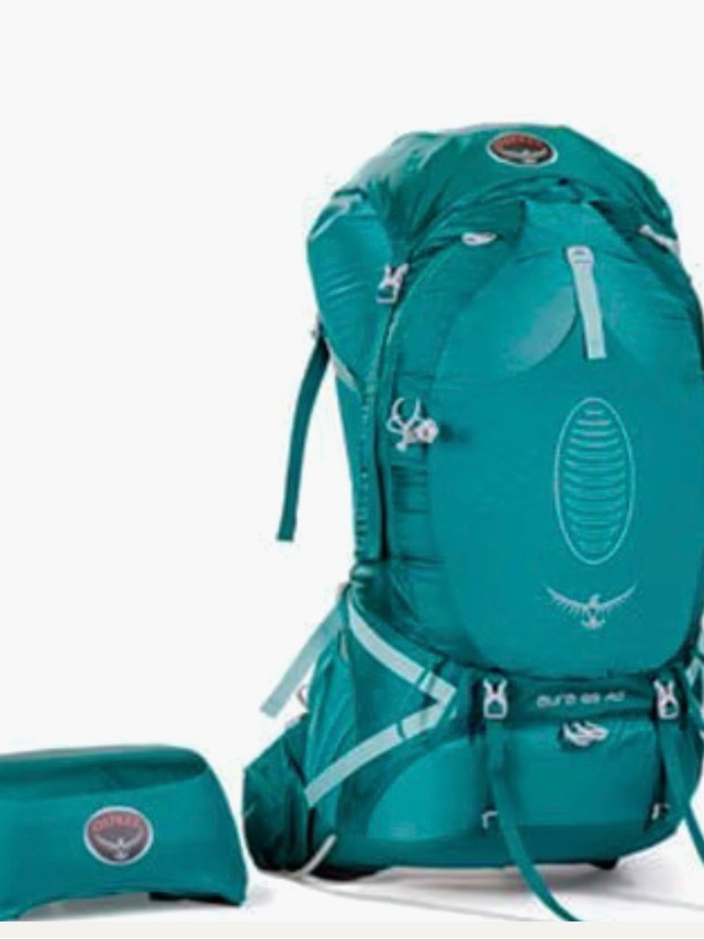 Osprey Aura AG 65 Women's XS 14-17 Inch Backpacking Backpack + Rain Cover